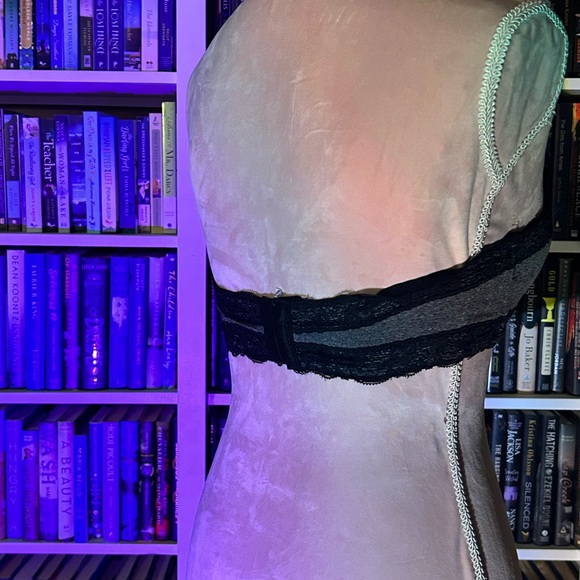 Strapless grey with black lace bra - Picture 5 of 6